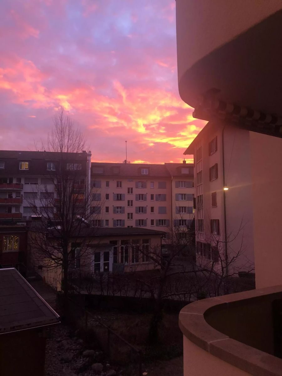 Das Abendrot über Bern.