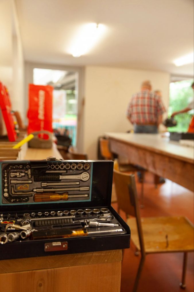 Werkzeugkiste in der Werkstatt