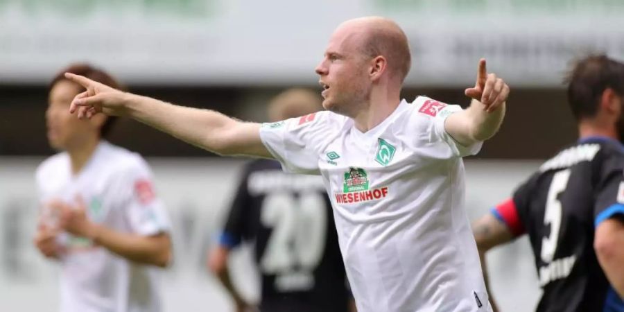 Davy Klaassen war der überragende Mann beim Bremer Sieg in Paderborn. Foto: Friedemann Vogel/EPA/Pool/dpa