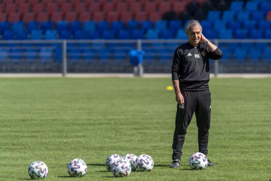 Marcel Koller beim Training mit dem FC Basel.