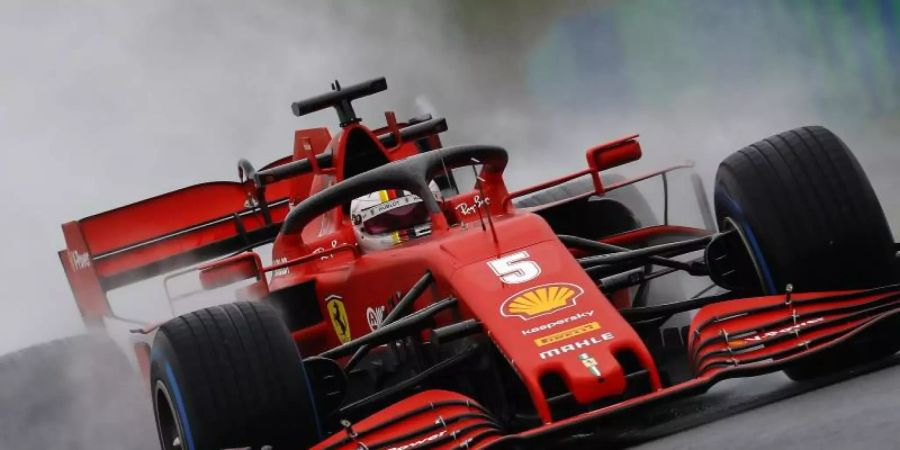 Sebastian Vettel aus Deutschland vom Team Ferrari auf dem Hungaroring. Foto: Leonhard Foeger/Pool Reuters/AP/dpa