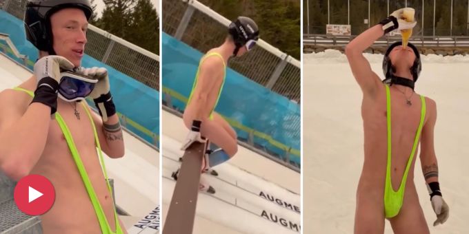 Im Video - Im Borat-Kostüm! Skispringer (22) beendet Karriere