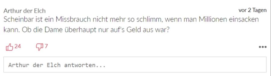 Dieser Leser verharmlost sogar den Missbrauch.