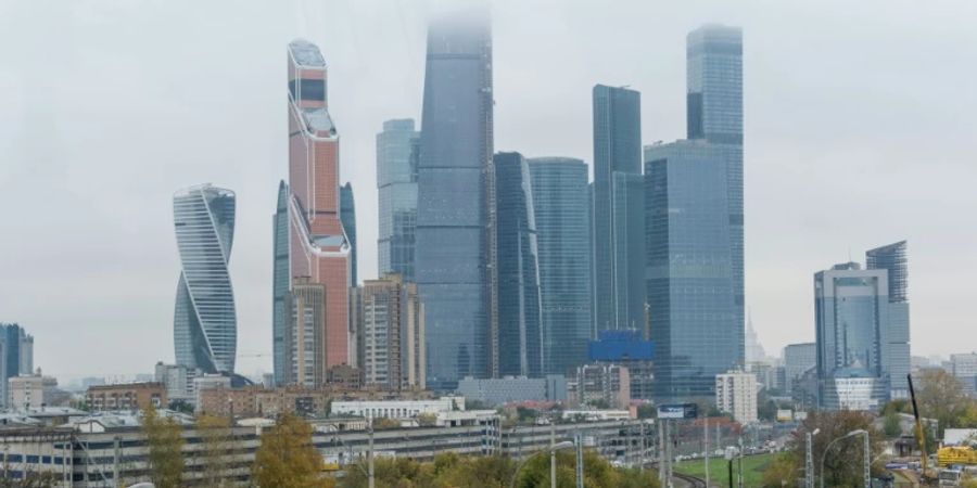 Blick auf Geschäftsviertel in Moskau