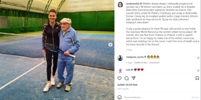 Leonid Stanislawski hofft nach dem Duell gegen die ehemalige Nummer 2 Agnieszka Radwanska auf eine weiteres mit Roger Federer. Roger Federer