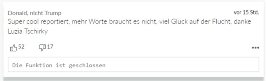 Donald, nicht Trump wünscht Tschirky alles Gute.