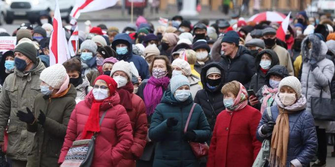 Am Sonntag wurde in Belarus erneut gegen Lukaschenko protestiert. Proteste in Belarus