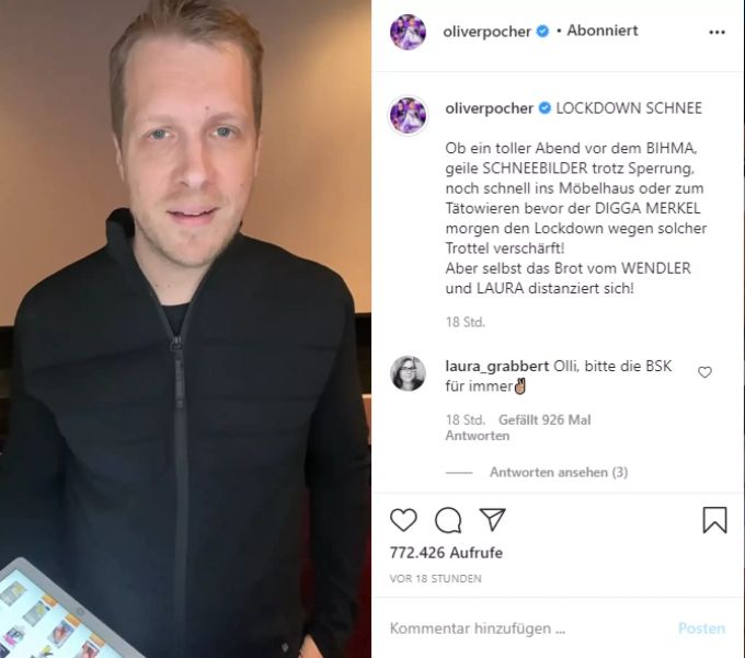 Wendlers Erzfeind Oliver Pocher zerlegt ihn regelmässig im Netz. michael wendler