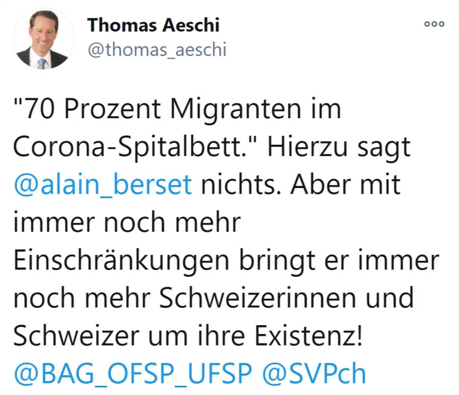 Thomas Aeschi Migranten Coronavirus