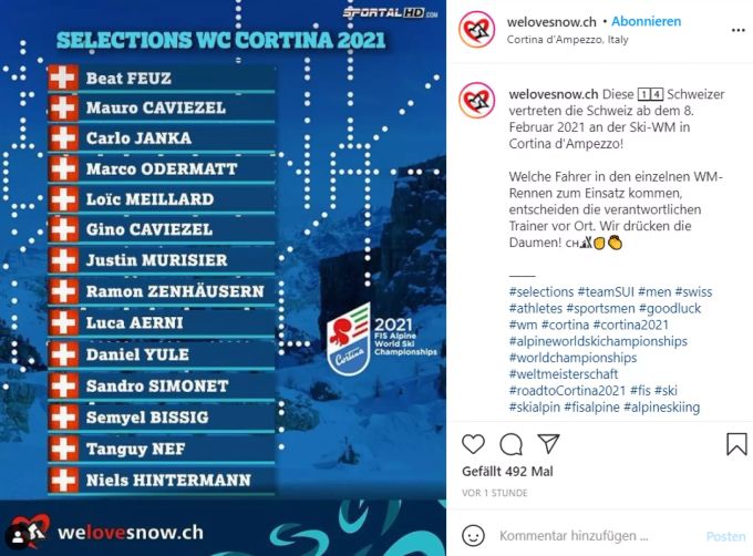 Mauro Caviezel ist an der WM mit dabei. mauro caviezel