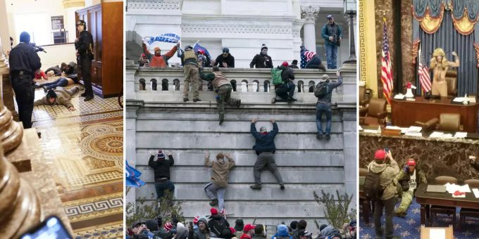 Bilder der Schande: Unterstützer von Donald Trump stürmten am 6. Januar das US-Kapitol. Donald Trump