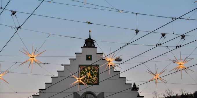 St.Galler Innenstadt bereit für die Adventszeit. St.Galler Innenstadt bereit für die Adventszeit
