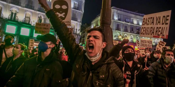 Proteste spanien Rapper-Festnahme