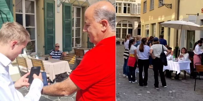 1. Zertifikats-Tag - Schlangen vor Zürcher Restaurants zur Mittagszeit