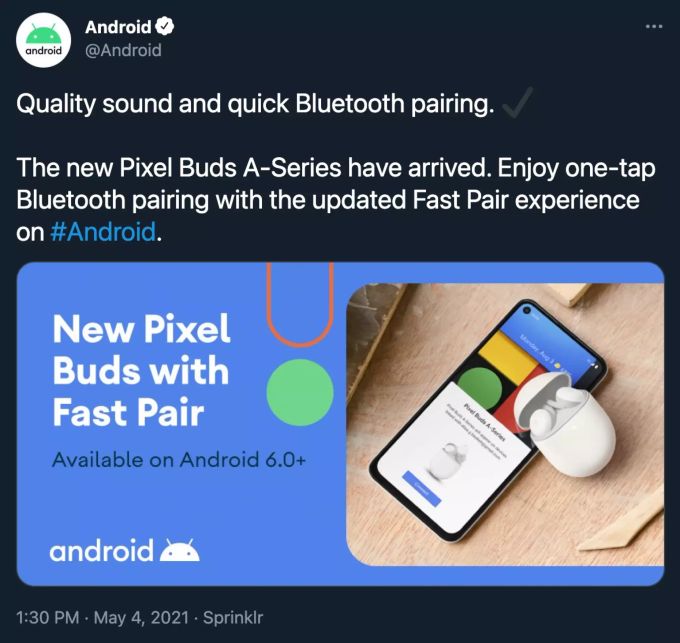 «9to5google» hat ein Screenshot des gelöschten Tweets. Google Pixel Buds A-Series