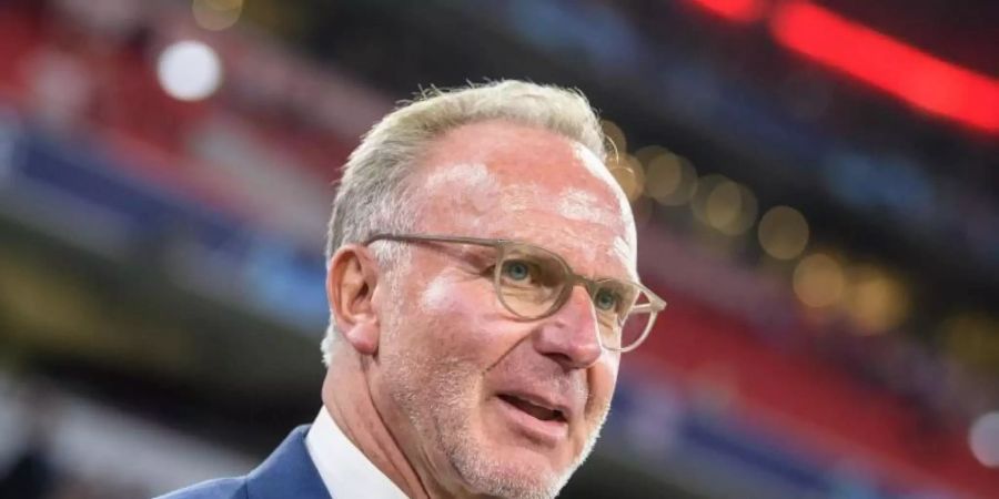 Für Bayern-Boss Karl-Heinz Rummenigge ist das Projekt Super League definitiv gescheitert. Foto: Matthias Balk/dpa
