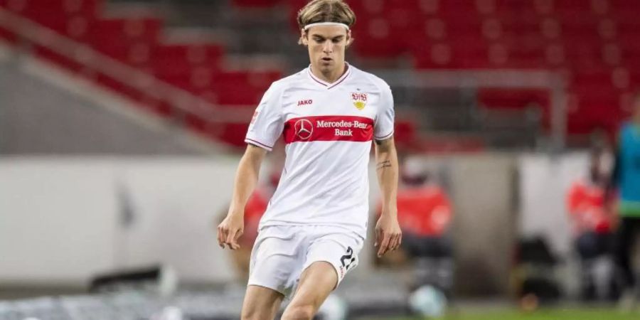 Stuttgarts Borna Sosa hat sich in seiner kroatischen Heimat für die Absicht entschuldigt, künftig für den DFB auflaufen zu wollen. Foto: Tom Weller/dpa