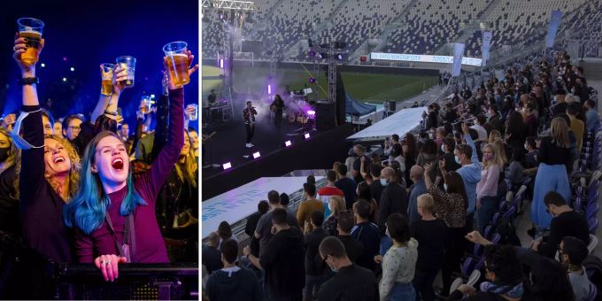 In Amsterdam und Tel Aviv wurden am vergangenen Woche Konzerte durchgeführt – in Barcelona ist ein Grosskonzert mit 5000 Personen geplant. Coronavirus Amsterdam Tel Aviv