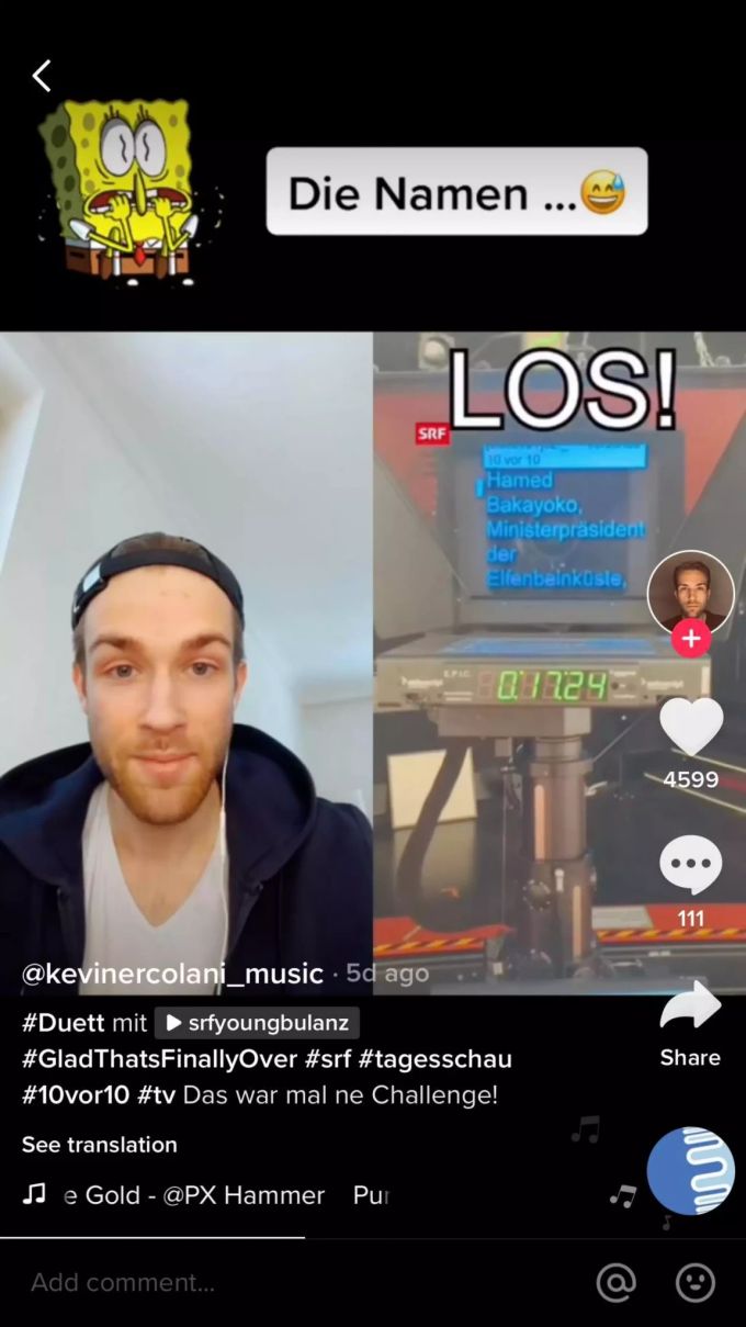 Ein User probiert die Challenge und präsentiert den Versuch gleich auf TikTok. tiktok