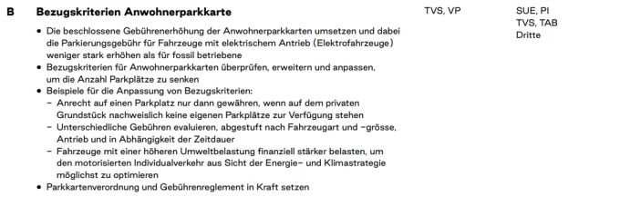 So plant die Stadt Bern die Bezugskriterien für die Anwohnerparkkarte zu verschärfen. Stadt Bern