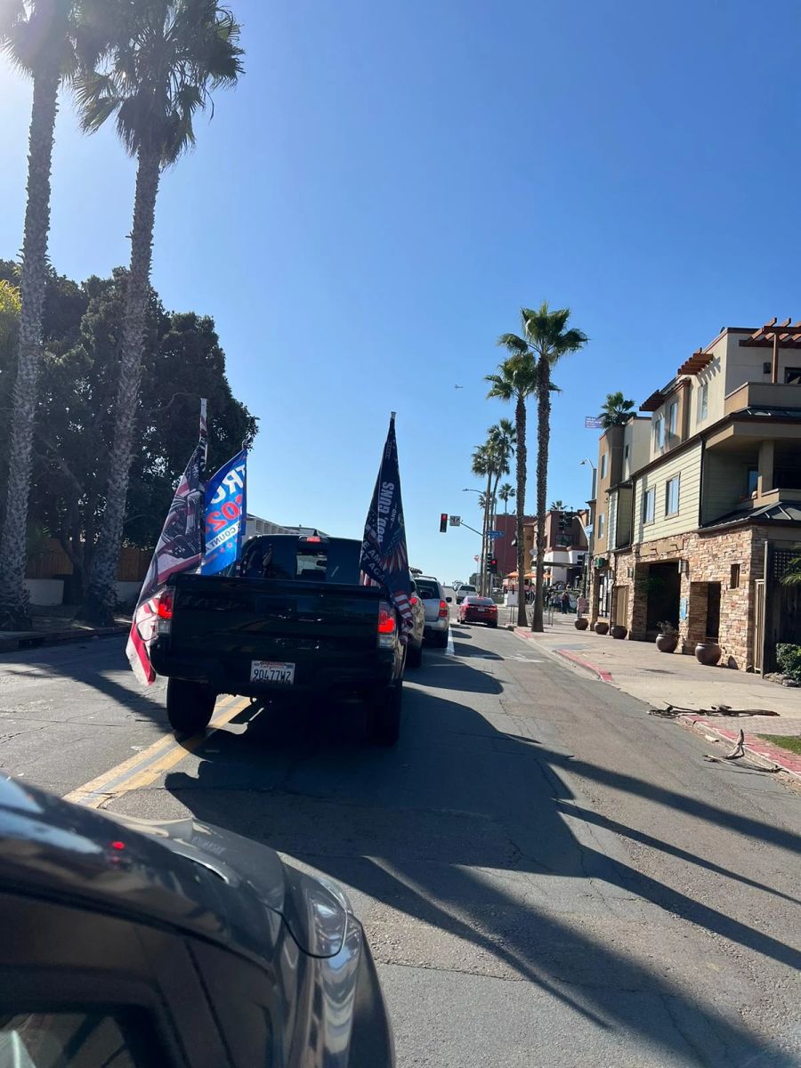 Die Trump-Fans sind auf den Strassen in San Diego zu sehen.