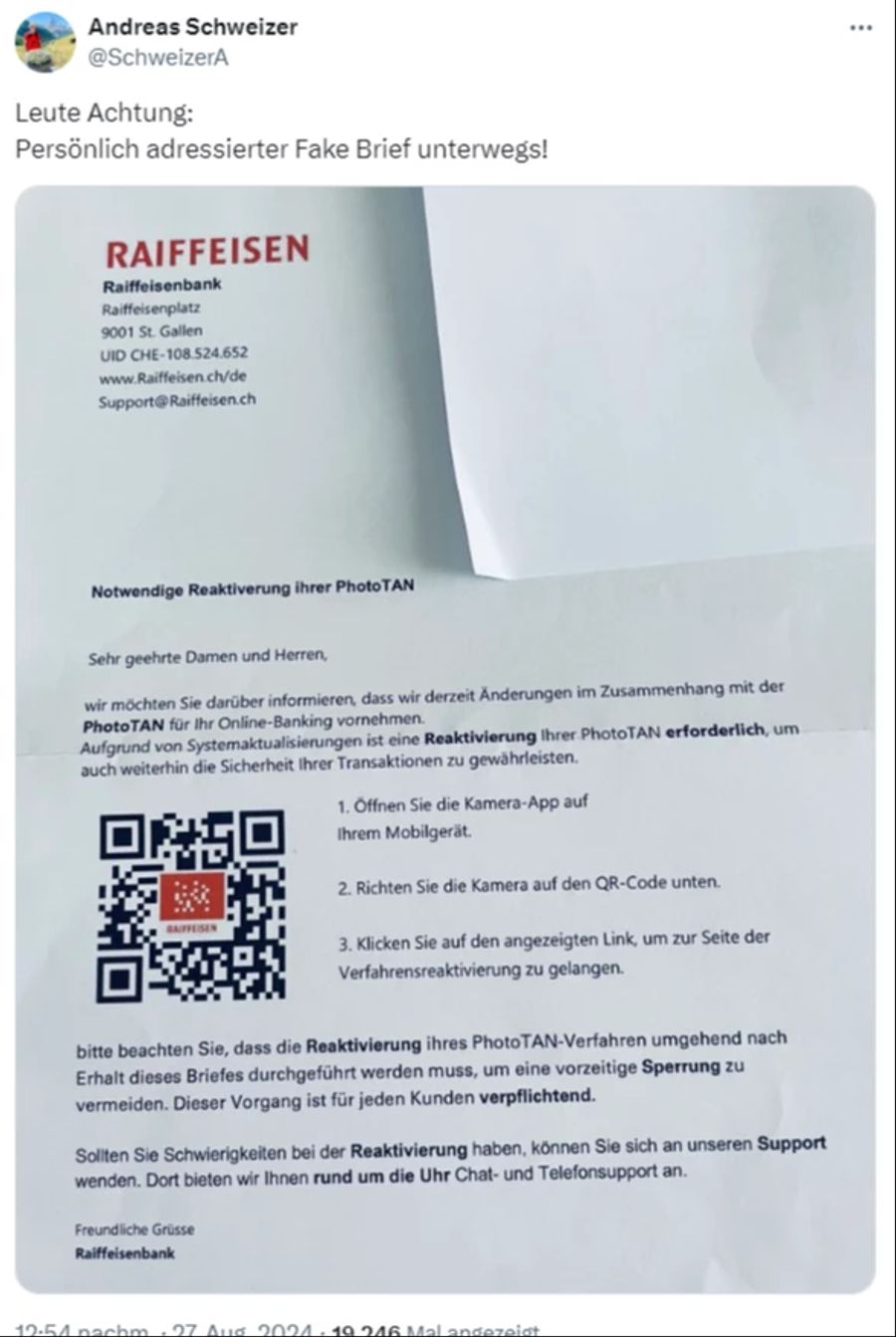 Dieser Fake-Brief kursiert derzeit.