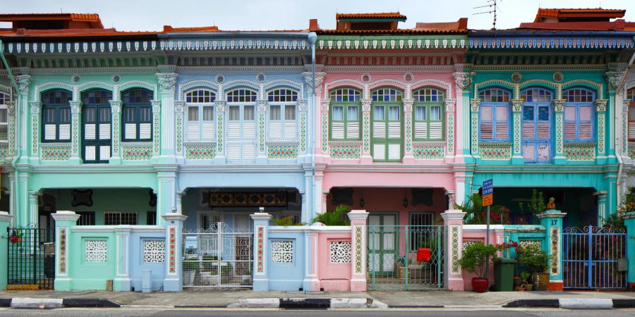 Die bunten Shophouses in Singapur