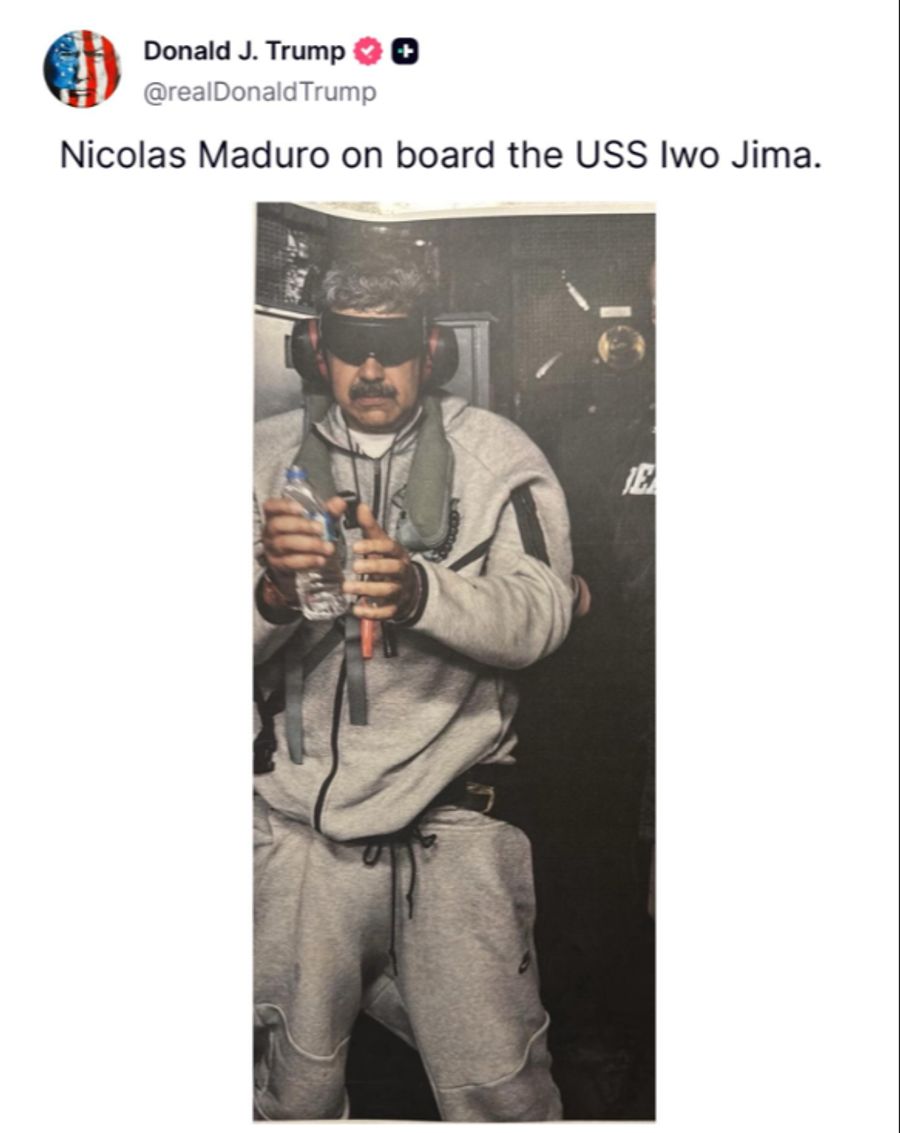 Trump teilte das Foto selbst: Maduro im Nike-Trainer.