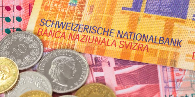 Schweizer Franken Münzen Billet