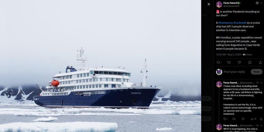 Kreuzfahrtschiff Hantavirus