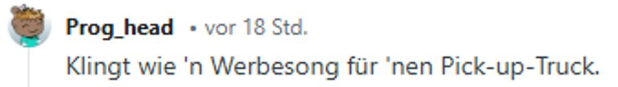 Ein Reddit-User vergleicht den Song der WM 2026 mit einer Werbung für einen Pick-up-Truck.