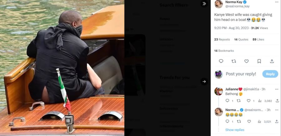 Mitten in Venedig auf einem Wassertaxi: Kanye West zeigt sich mit heruntergelassener Hose, während seine Frau Bianca Censori eng an ihn gedrückt nur mit ihrem Arm zu sehen ist!