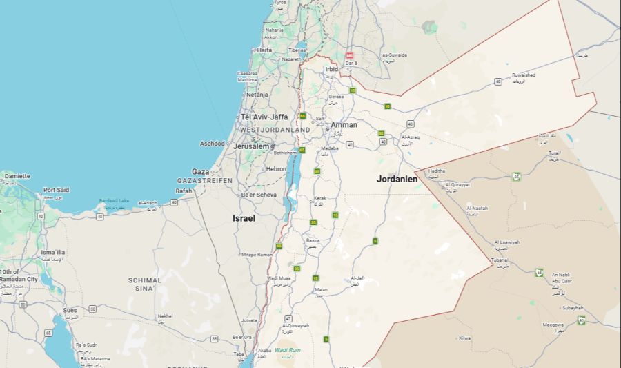 Die jordanische Hauptstadt Amman ist per Luftlinie nur 72 Kilometer von Jerusalem entfernt.