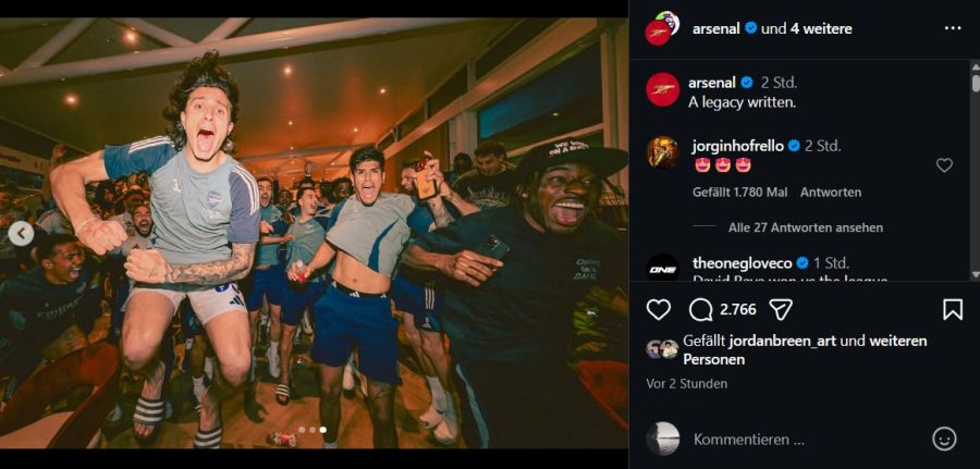 Nach dem 1:1 von Manchester City gegen Bournemouth gibt es im Emirates kein Halten mehr.