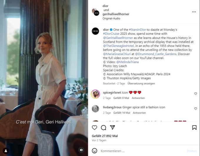 Geri Halliwell benutzt in einem neuen Dior-Werbevideo nur ihren Mädchennamen. Geri Halliwell
