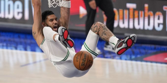 Jayson Tatum von den Boston Celtics während Spiel drei der NBA Finals gegen Dallas. NBA Finals Basketball