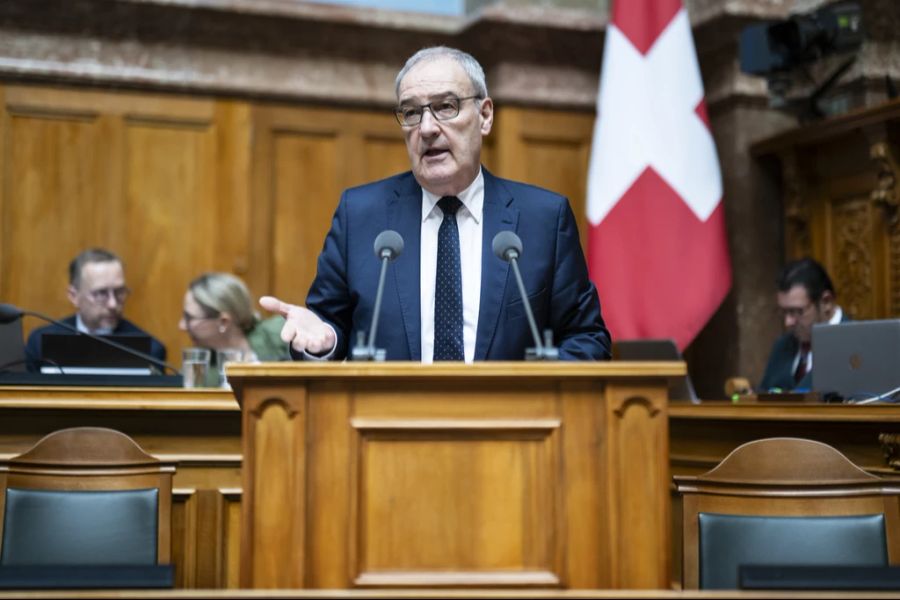 Guy Parmelin hat die Pläne seinerseits im Rahmen eines Staatsbesuches in Katar thematisiert: Das Bürgenstock-Resort ist im Besitz einer Hotelgruppe aus dem Golfstaat. (Archivbild)