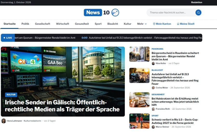 Das KI-Newsportal «news10.ch» funktioniert ähnlich wie «we-news.com».