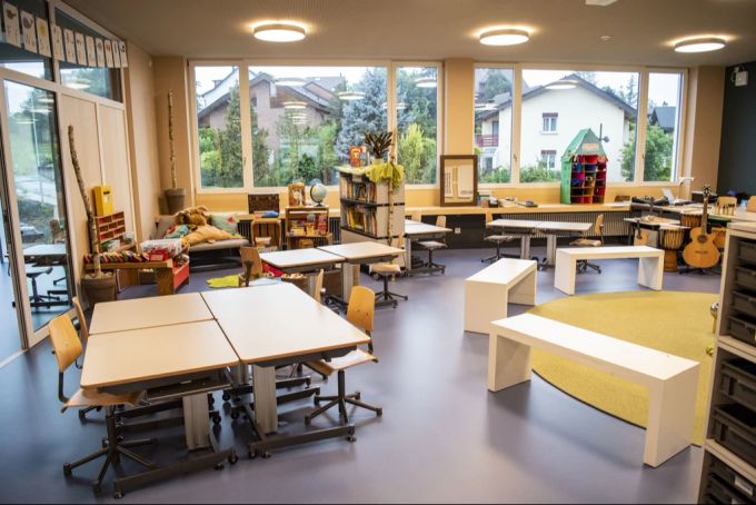 Das Luzerner Schulhaus Staffeln in Reussbuehl. (Archiv) Schulhaus Luzern