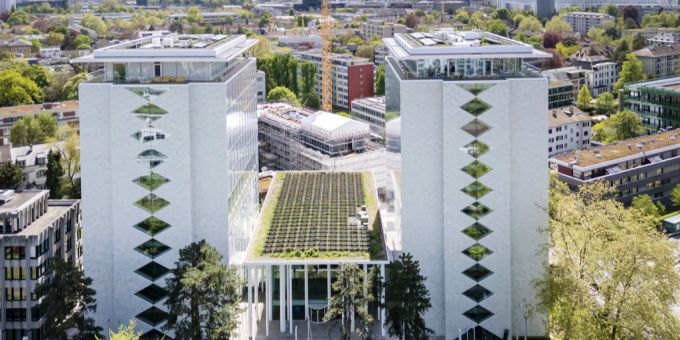 Der Gebäude der Helvetia in Basel soll erweitert werden und könnte der Hauptsitz der neuen Helvetia Baloise werden. Helvetia Baloise Basel