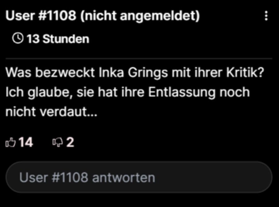 Hat Grings ihre Entlassung noch nicht verdaut?