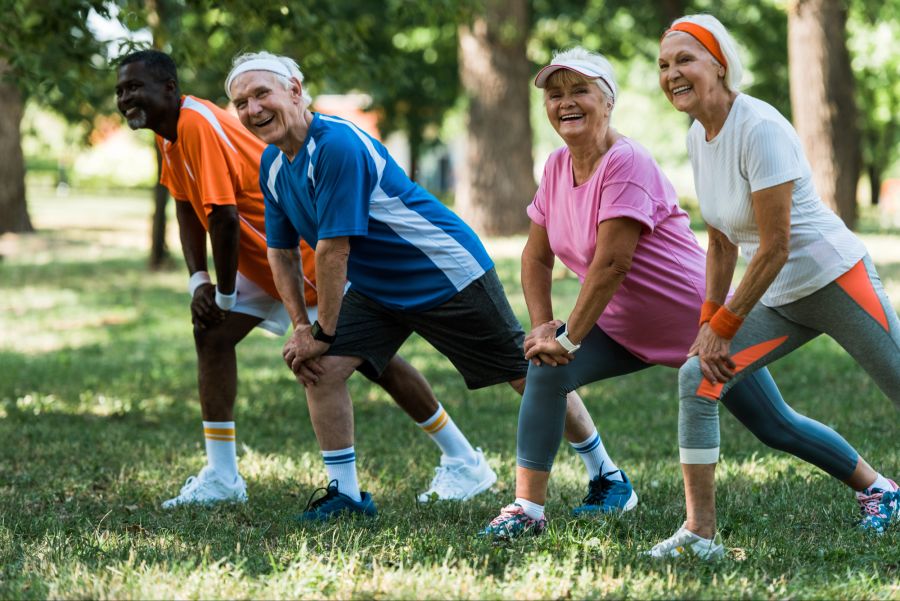 Senioren machen Sport im Park