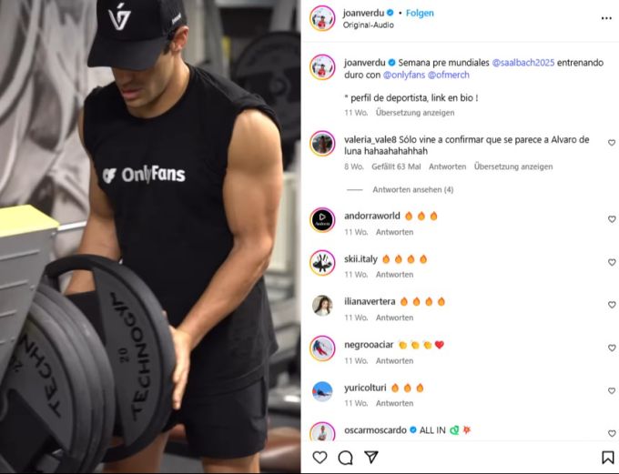 Joan Verdu ist auf «OnlyFans» aktiv. Joan Verdu
