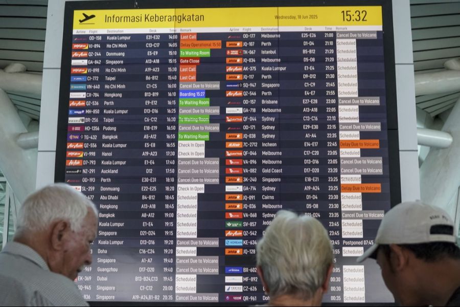 Auf Bali kommt es aufgrund des Vulkanausbruchs zu Flugverspätungen und Ausfällen.