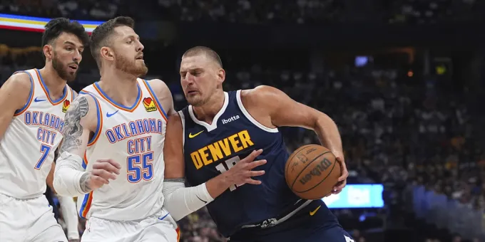 NBA playoff Action: Thunder vs. nuggets