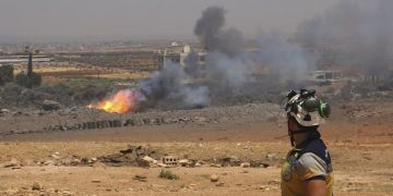 Syrien Rauchwolke Soldat