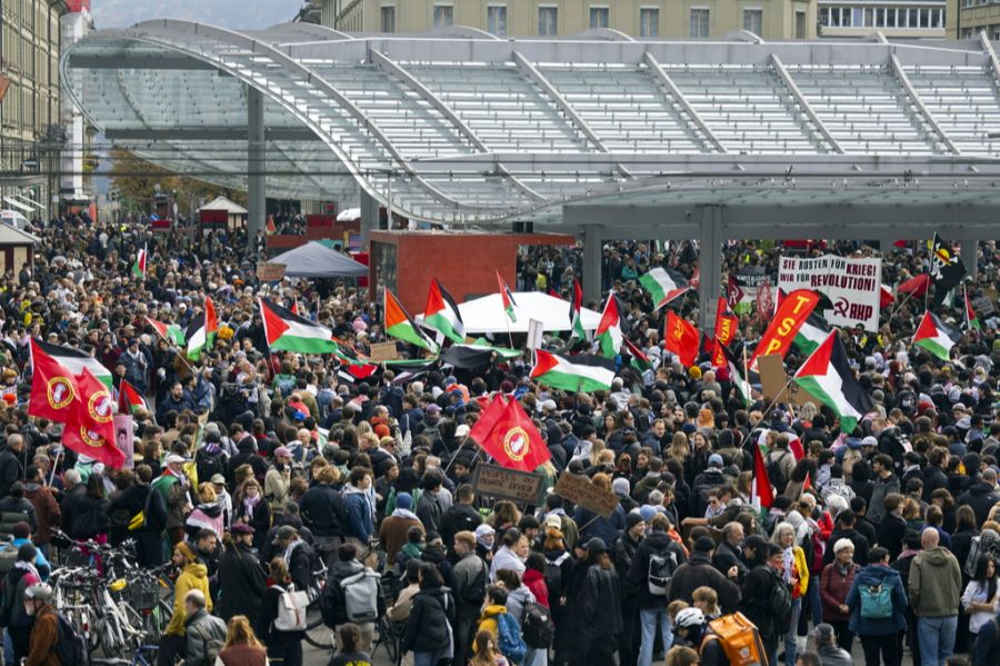 Propalästinensische Gruppierungen aus der ganzen Schweiz hatten zur Kundgebung aufgerufen.