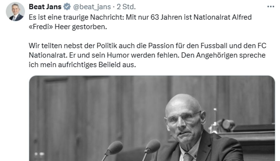 Beat Jans und Alfred Heer teilten eine gemeinsame Leidenschaft: Den Fussball.