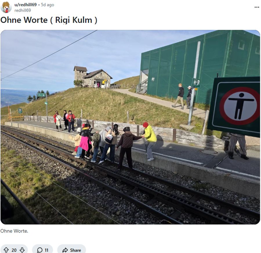 «Ohne Worte», schrieb ein Ausflügler zum Foto von der Aktion, das er geschossen hat.