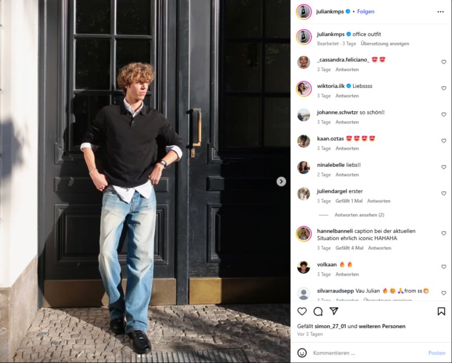 Er selbst studiert neben seinem Vollzeitjob und ist als Model und Influencer tätig.